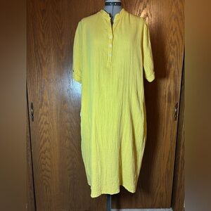 Mustard tunic Dress by Mom & Co. 100% cotton.  M/L